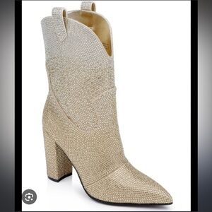 New Daniel X Diamond Johnny Guitar Western Boot Bootie Sz 6.5 Gold